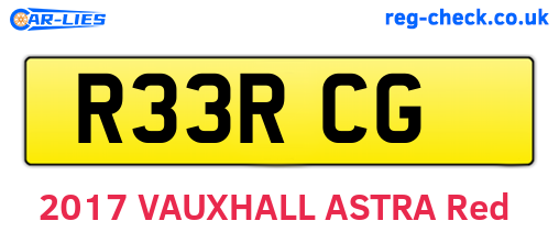 R33RCG are the vehicle registration plates.