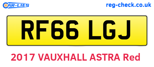 RF66LGJ are the vehicle registration plates.