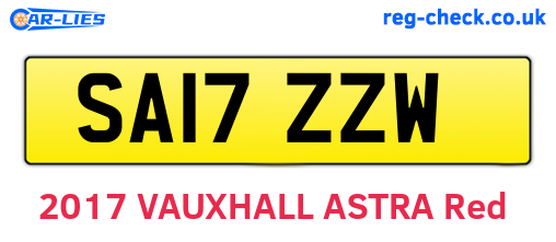 SA17ZZW are the vehicle registration plates.