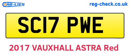 SC17PWE are the vehicle registration plates.