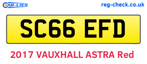 SC66EFD are the vehicle registration plates.
