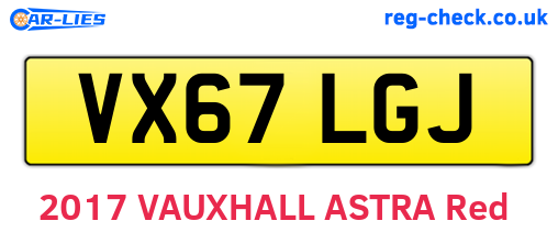 VX67LGJ are the vehicle registration plates.