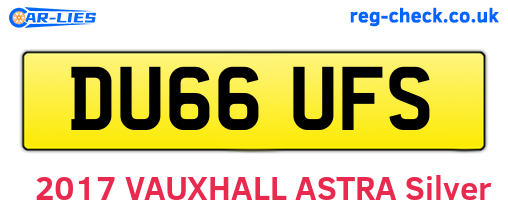 DU66UFS are the vehicle registration plates.