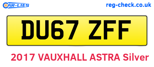 DU67ZFF are the vehicle registration plates.