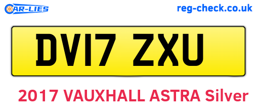 DV17ZXU are the vehicle registration plates.