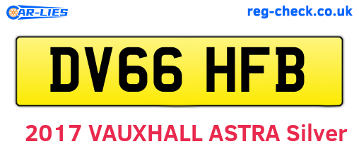 DV66HFB are the vehicle registration plates.