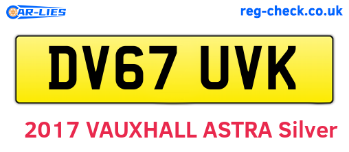 DV67UVK are the vehicle registration plates.