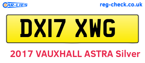 DX17XWG are the vehicle registration plates.