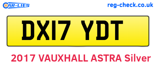 DX17YDT are the vehicle registration plates.