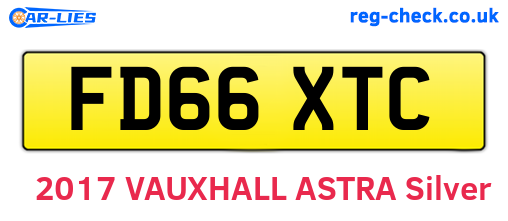 FD66XTC are the vehicle registration plates.