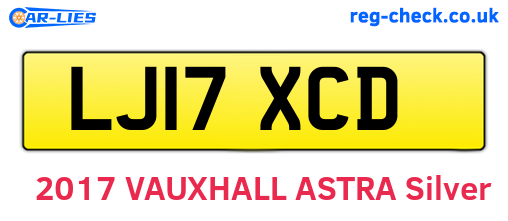 LJ17XCD are the vehicle registration plates.