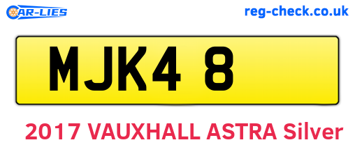 MJK48 are the vehicle registration plates.