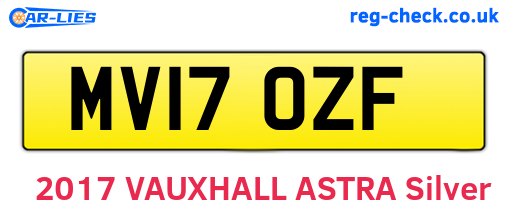 MV17OZF are the vehicle registration plates.