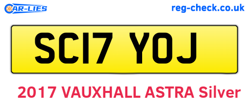 SC17YOJ are the vehicle registration plates.