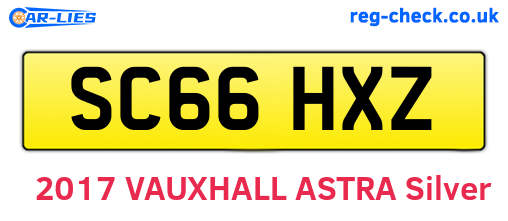 SC66HXZ are the vehicle registration plates.
