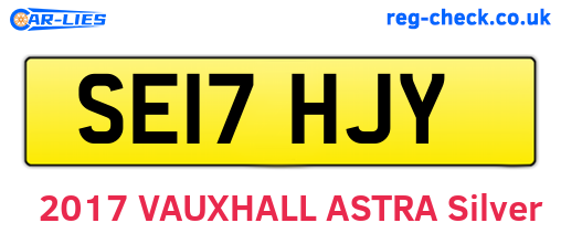 SE17HJY are the vehicle registration plates.