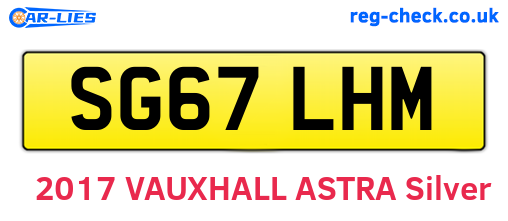 SG67LHM are the vehicle registration plates.