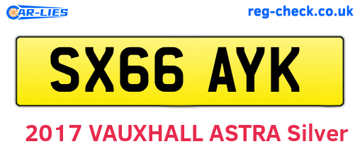 SX66AYK are the vehicle registration plates.