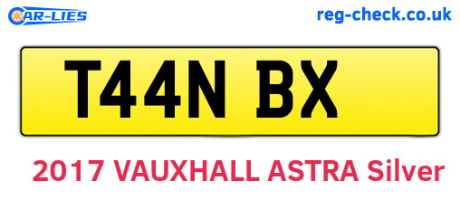 T44NBX are the vehicle registration plates.