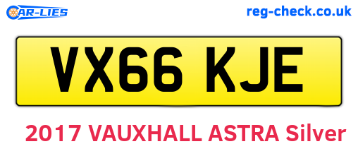 VX66KJE are the vehicle registration plates.