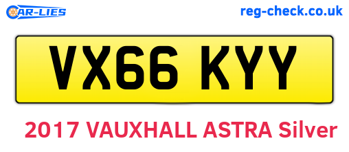VX66KYY are the vehicle registration plates.
