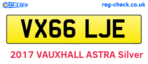 VX66LJE are the vehicle registration plates.