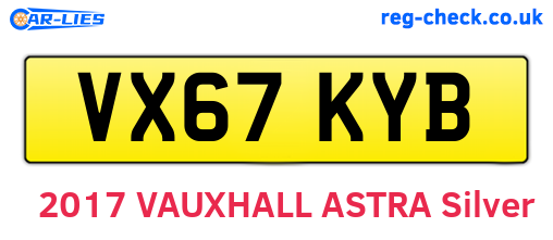 VX67KYB are the vehicle registration plates.