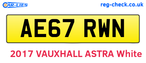 AE67RWN are the vehicle registration plates.