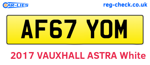 AF67YOM are the vehicle registration plates.