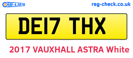 DE17THX are the vehicle registration plates.