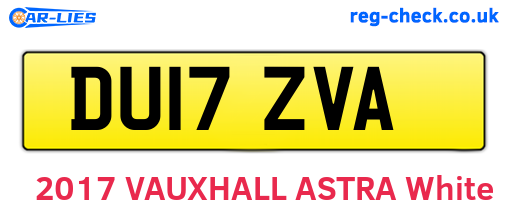 DU17ZVA are the vehicle registration plates.
