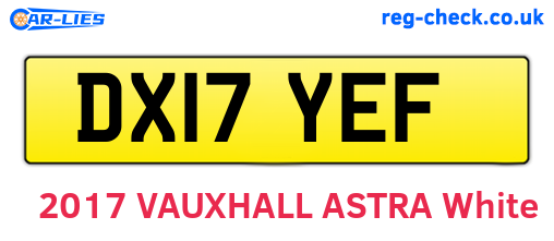 DX17YEF are the vehicle registration plates.