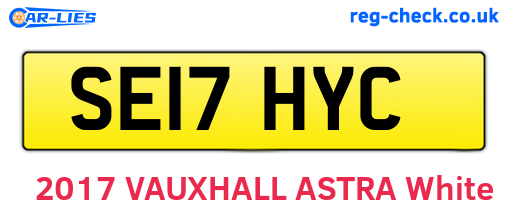 SE17HYC are the vehicle registration plates.