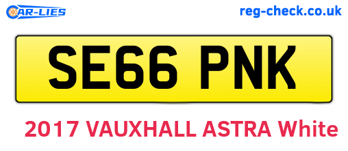 SE66PNK are the vehicle registration plates.