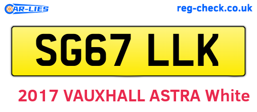 SG67LLK are the vehicle registration plates.