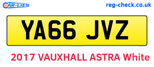 YA66JVZ are the vehicle registration plates.