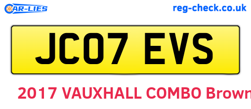 JC07EVS are the vehicle registration plates.