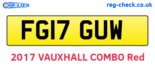 FG17GUW are the vehicle registration plates.