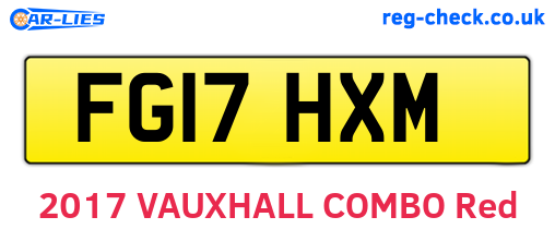 FG17HXM are the vehicle registration plates.