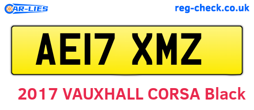 AE17XMZ are the vehicle registration plates.