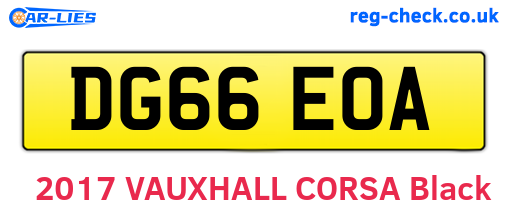 DG66EOA are the vehicle registration plates.