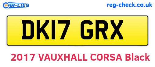DK17GRX are the vehicle registration plates.