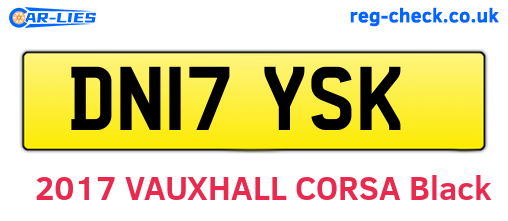 DN17YSK are the vehicle registration plates.