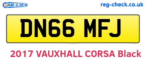 DN66MFJ are the vehicle registration plates.
