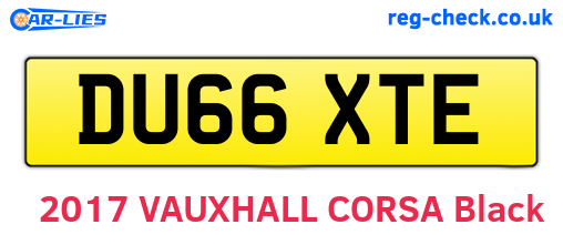 DU66XTE are the vehicle registration plates.
