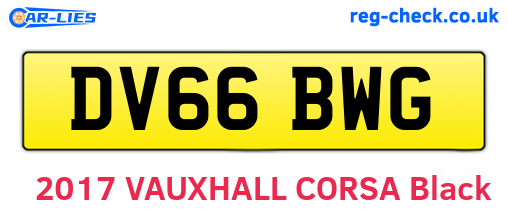 DV66BWG are the vehicle registration plates.