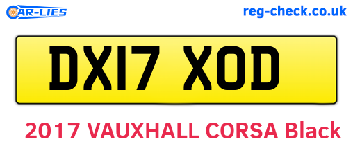 DX17XOD are the vehicle registration plates.