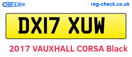 DX17XUW are the vehicle registration plates.
