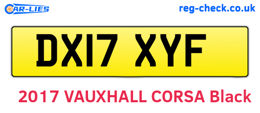 DX17XYF are the vehicle registration plates.
