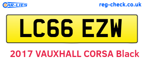 LC66EZW are the vehicle registration plates.